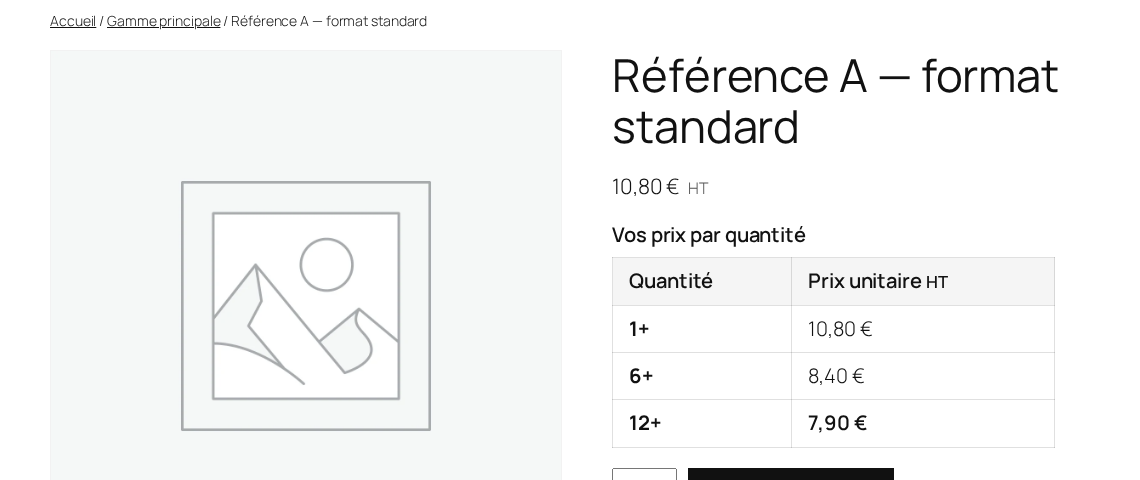 Product page as seen by a trade customer